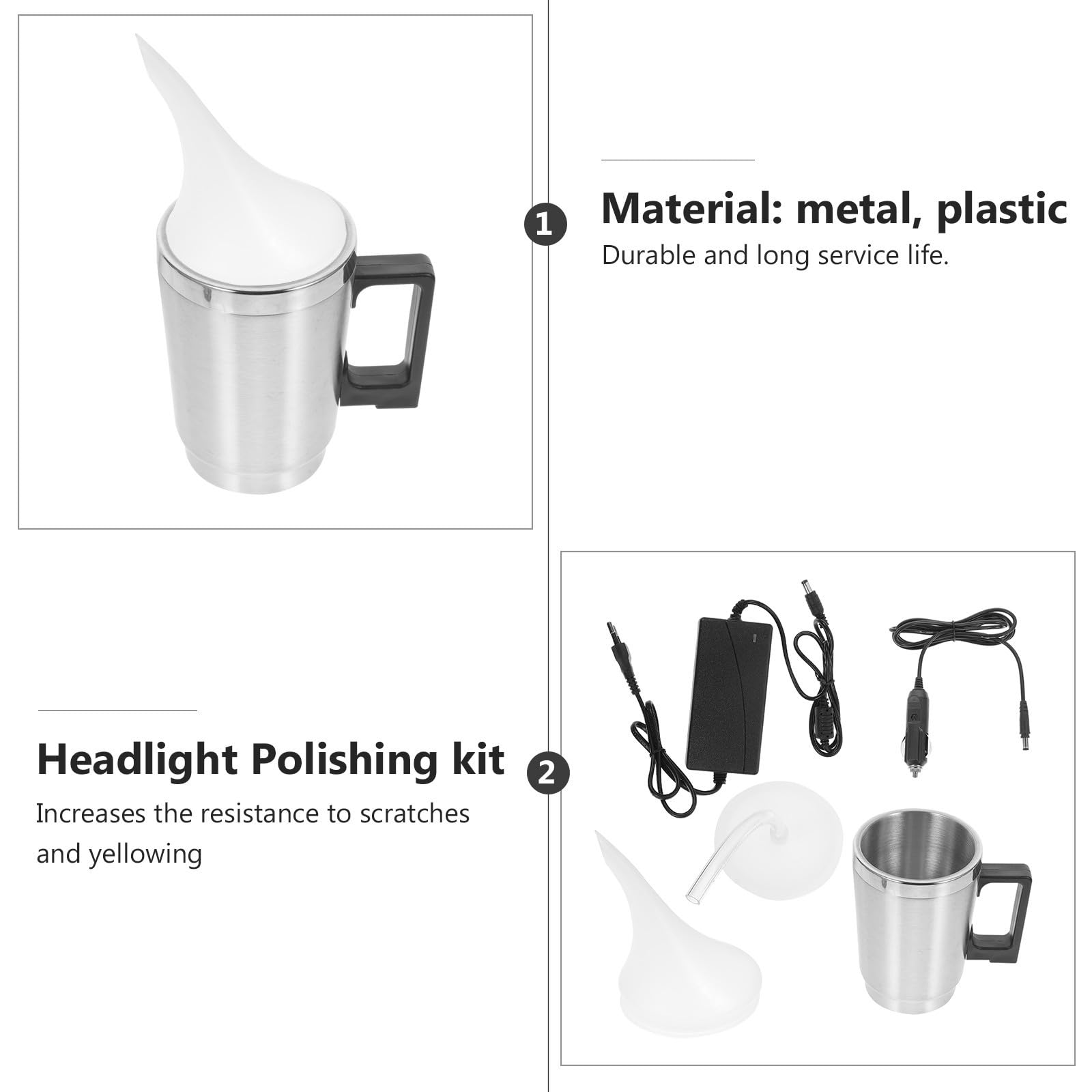 Kit de Restauración para Reparar Grietas de Faros de Coche con Solución de Recubrimiento y Cargador de Coche y Aumentar Resistencia al Amarillamiento
