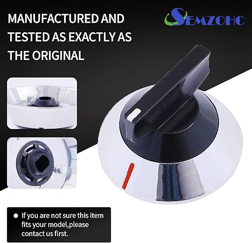 Miniatura 5 de WP330190 330190 - Paquete de 4 pomos de repuesto para Whirlpool Kenmore Roper - Reemplaza WP330190, AP6008016, 309540, 328135, 329404, ER330190,