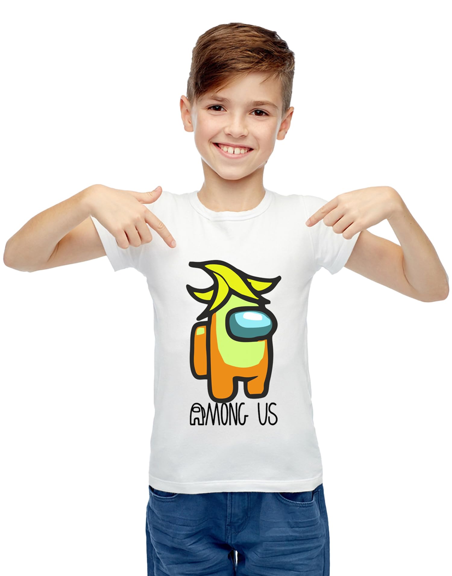 Exclusive Among Us Yellow Character Cotton Tshirt for Girls and Boys