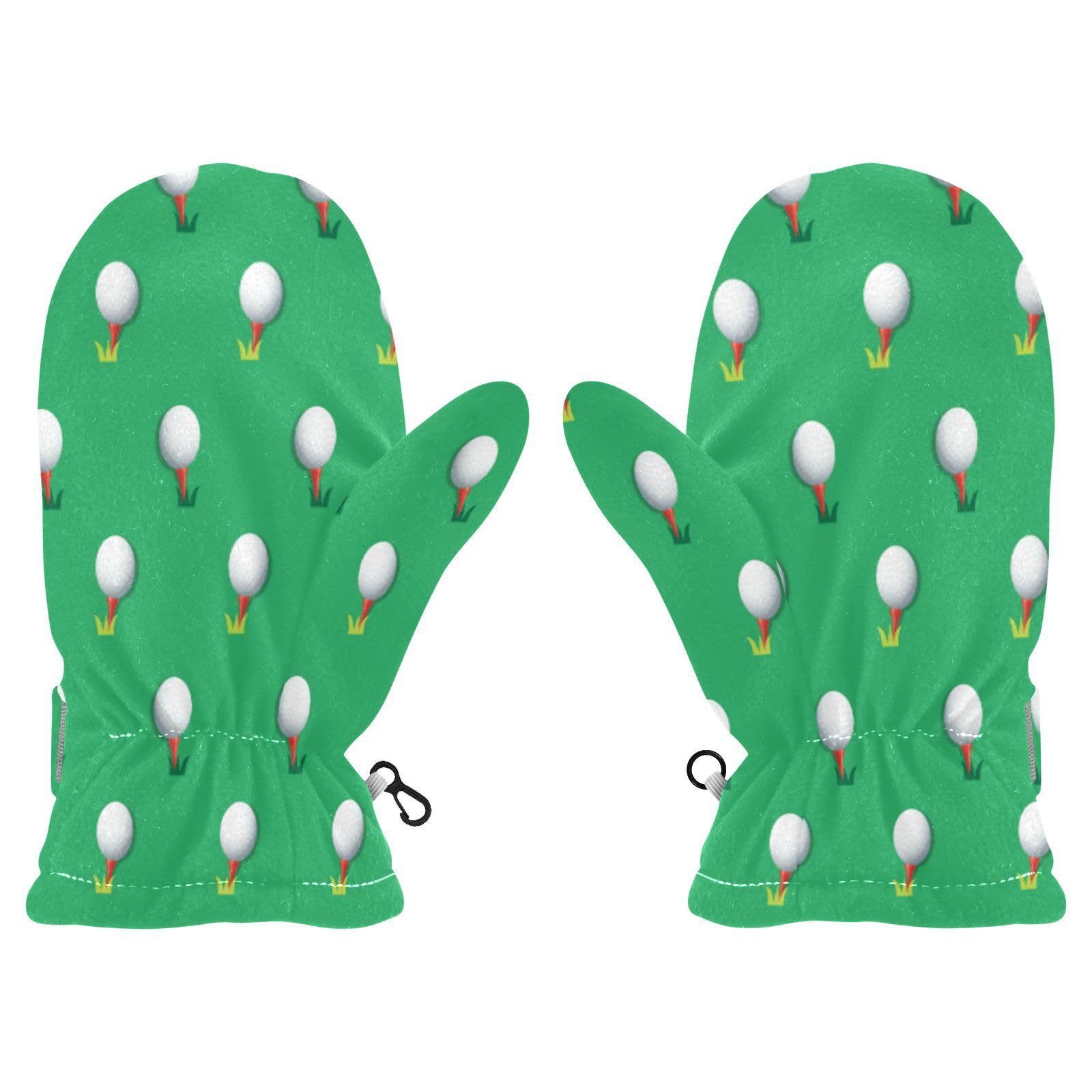 Golf Ball Sports Kids Snow Mittens Toddler Warm Gloves Winter Ski Fleece Mittens Full Fingers S