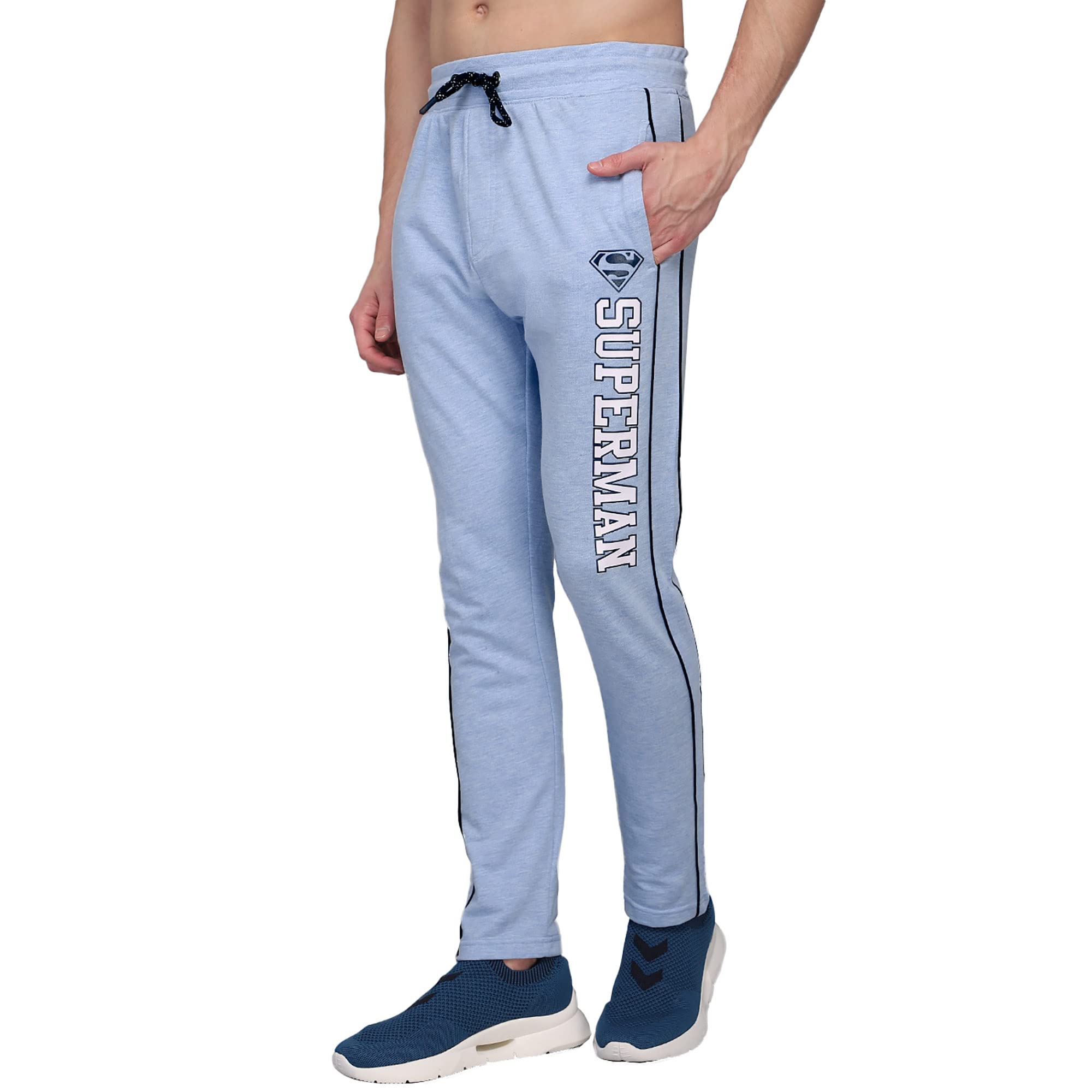 Free AuthoritySuperman Printed Regular Fit Blue Ploycotton Men's Jogger