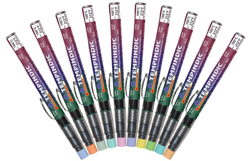 TEMPINDIC Temperature Indicating Sticks | Crayons | Chalks (VPLC0190 | 190C | 374F) (Pack of 10) 2