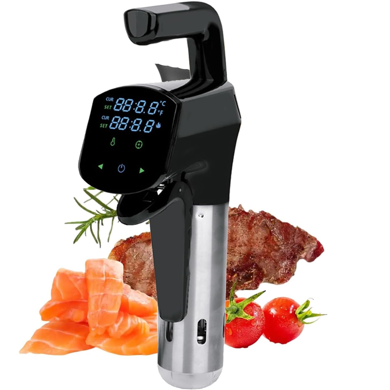 1800W Thermal Immersion Circulator, Sous Vide Cooker Machine with App & Panel Control, Temp & Time Adjustable, Low Temp Slow Cooking, 3D Circulation Heating Technology for Meat Vegetables