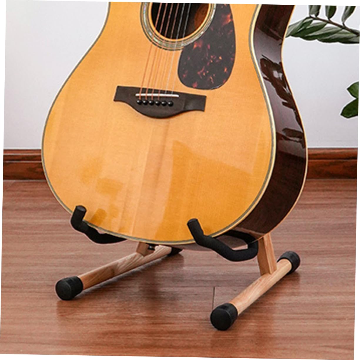 Toyvian Składany stojak na instrumenty, przenośny stojak na gitarę, klasyczny uchwyt na gitarę akustyczną, stojak na gitarę basową, żelazo, pionowy instrument muzyczny