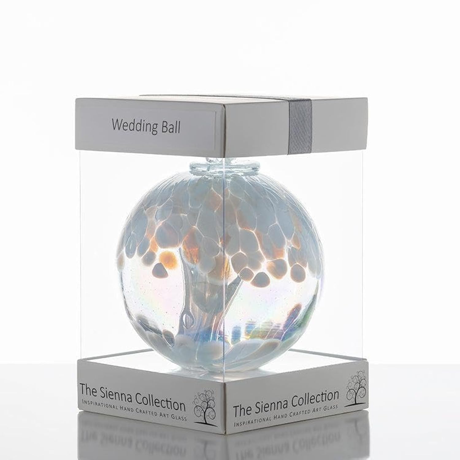 Sienna Glass Wedding Gift Spirit Ball - White - 10cm