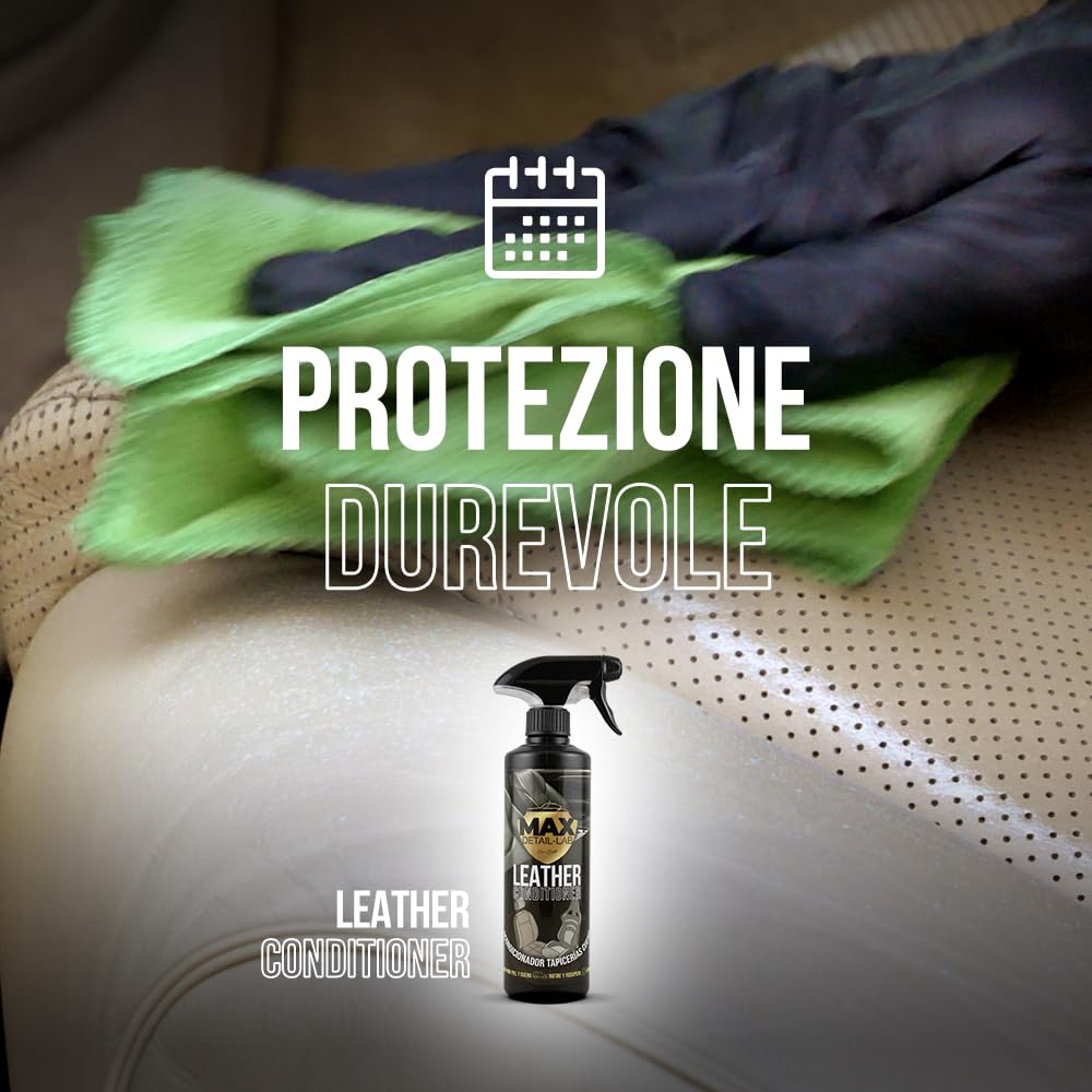 MAX DETAIL-LAB - Leather Conditioner - Trattamento Pelle Auto e Casa, Balsamo per Cuoio Rinnova Sedili Divano, Protezione e Cura Premium, Pulizia Tappezzeria Detailing Professionale Car Moto, 5L