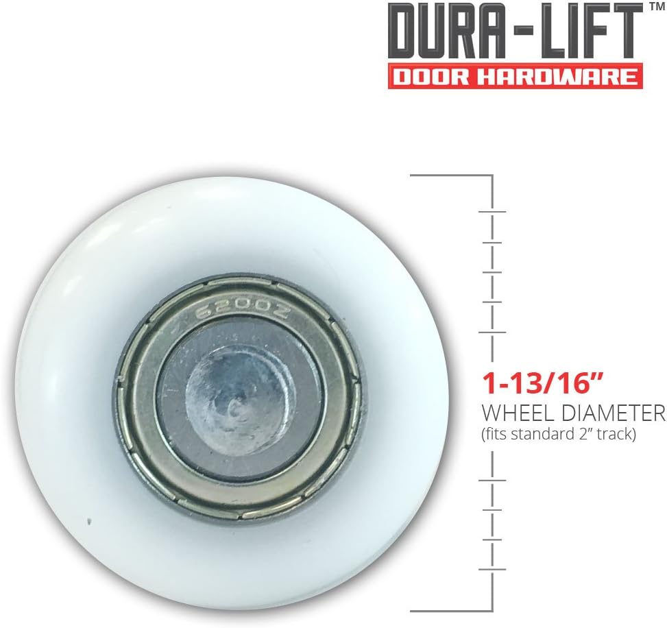 DURA-LIFT Ultra-Life 2" Reinforced 6200Z Bearing Nylon Garage Door Roller and 4" Stem (10 Pack) : Tools & Home Improvement