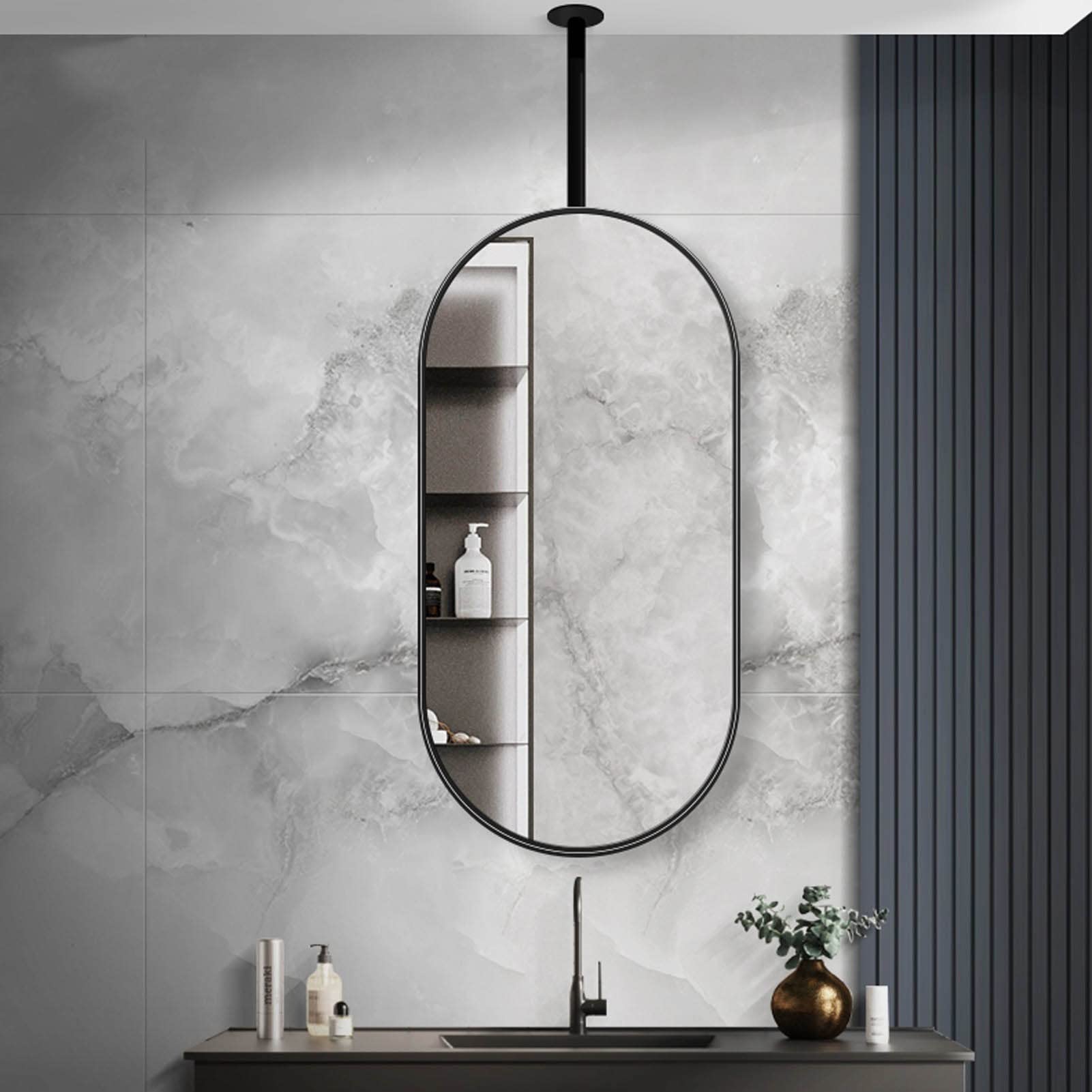 Miroir mural en métal noir pour salle de bain : dites adieu aux pièces sombres