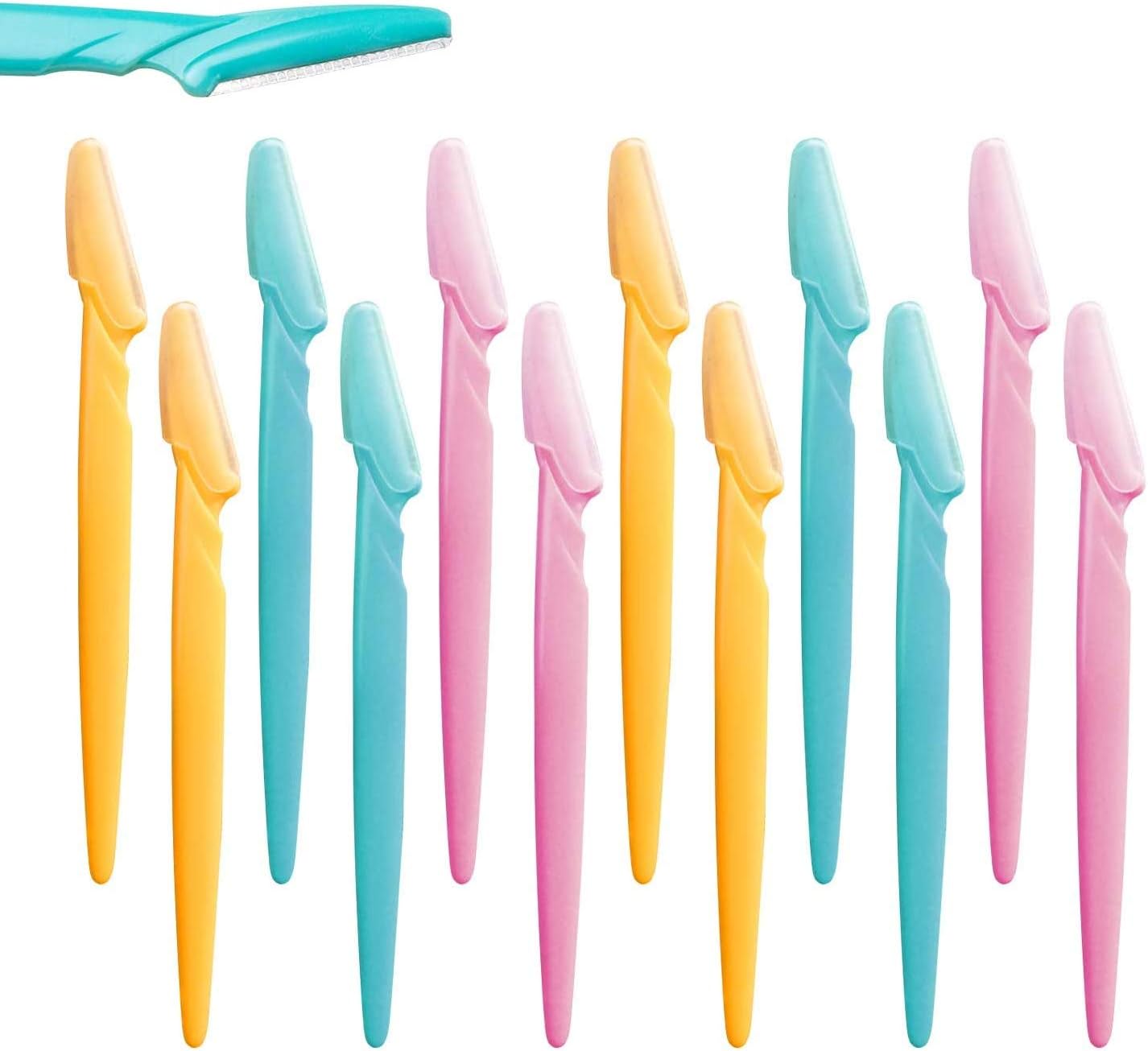 JZZJ 12 Pieces Eyebrow Razor Shaper Shavers Trimmers for Women and Men Face Hair Removers
