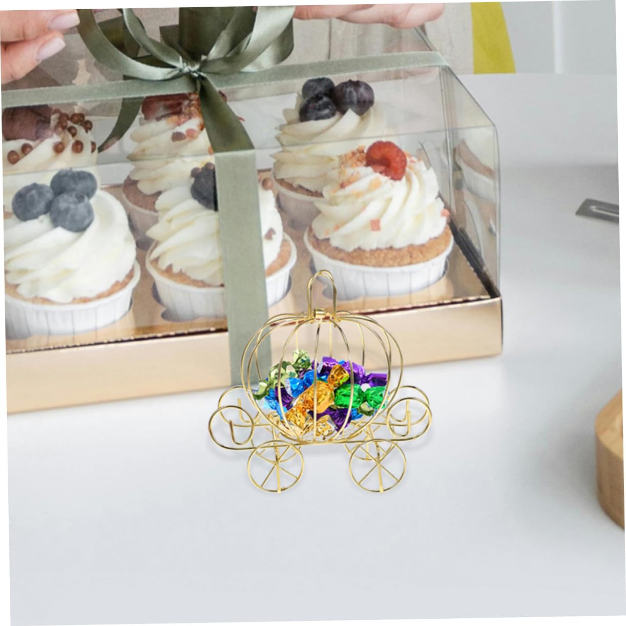 COLLBATH 7 Stück Teiliges Metall-kürbis-kutschen-süßigkeitenbox- Stabile Kleine Candy Box im Romantischen Vintage-design als Hochzeitsdeko Party-mitgebsel und Tischmittelstück
