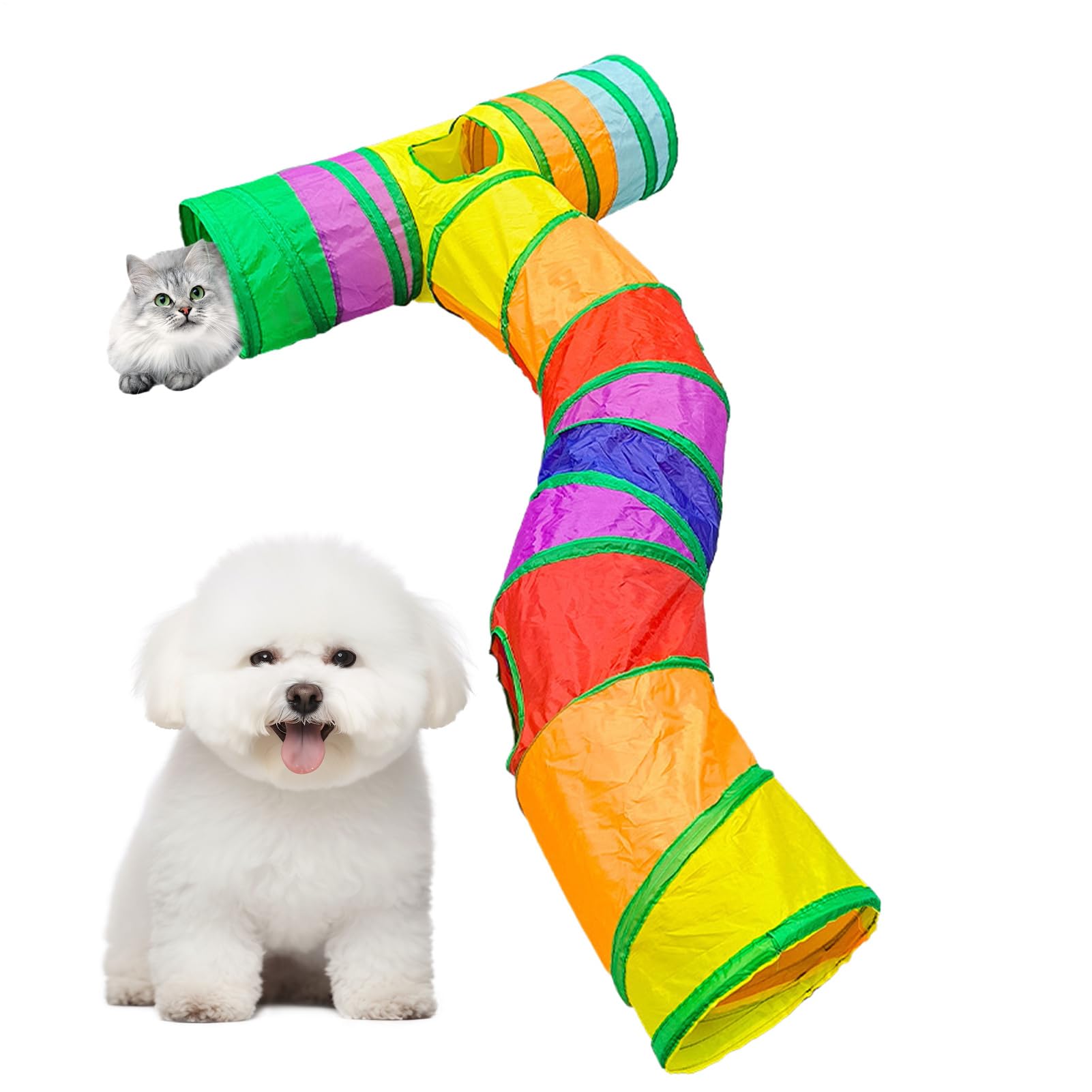 Túneles con bola para mascotas Uhngw con diseño plegable antiaburrimiento