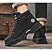 Men's High-Top Work Boots Fashionable Chunky Sole Casual Shoes Trendy Ankle Boots for Men Durable Outdoor Shoes Cushioned Support (Black,8.5)