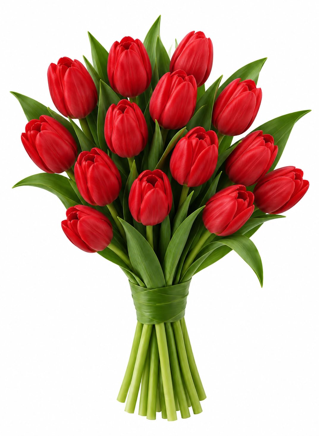 KaBloom-20 Red Tulip Bouquet,Flowers for Valentine, Mother's Day