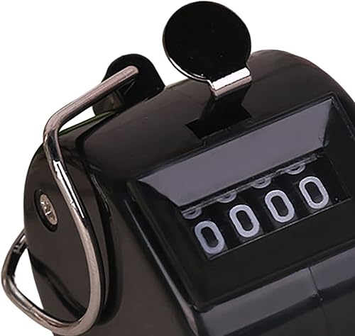 Miniatura 5 de Smalibal Contador manual, reacción rápida de saltar mecánicamente, mini mano portátil de 4 dígitos, contador de cuentos para entrenamiento, tejer,