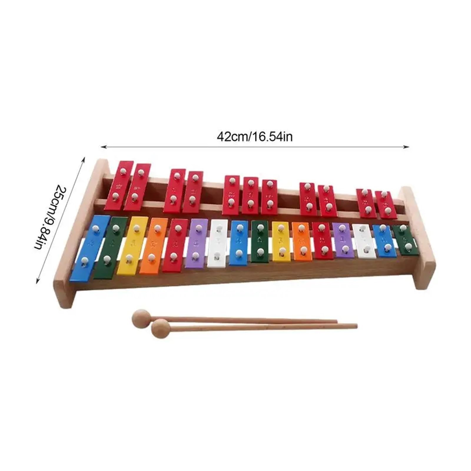 Xilofono Xilofono a 27 note | Musicale a percussione colorato con campana a mano(Color4)