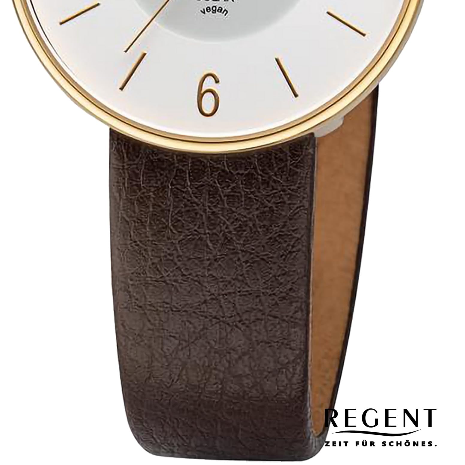 REGENT Damen-Uhren Analog Solar One Size Dunkelbraun 32020783