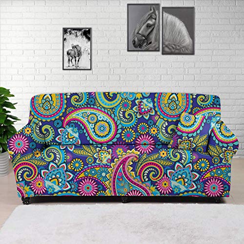 Fuibeng Mandala Paisley Flower Floral Sofa Slipcover Soft Comfy Home Couch Cover High Stretchy Anti Dirty Sofa Cushion For Living Room Decoration L #TOP1