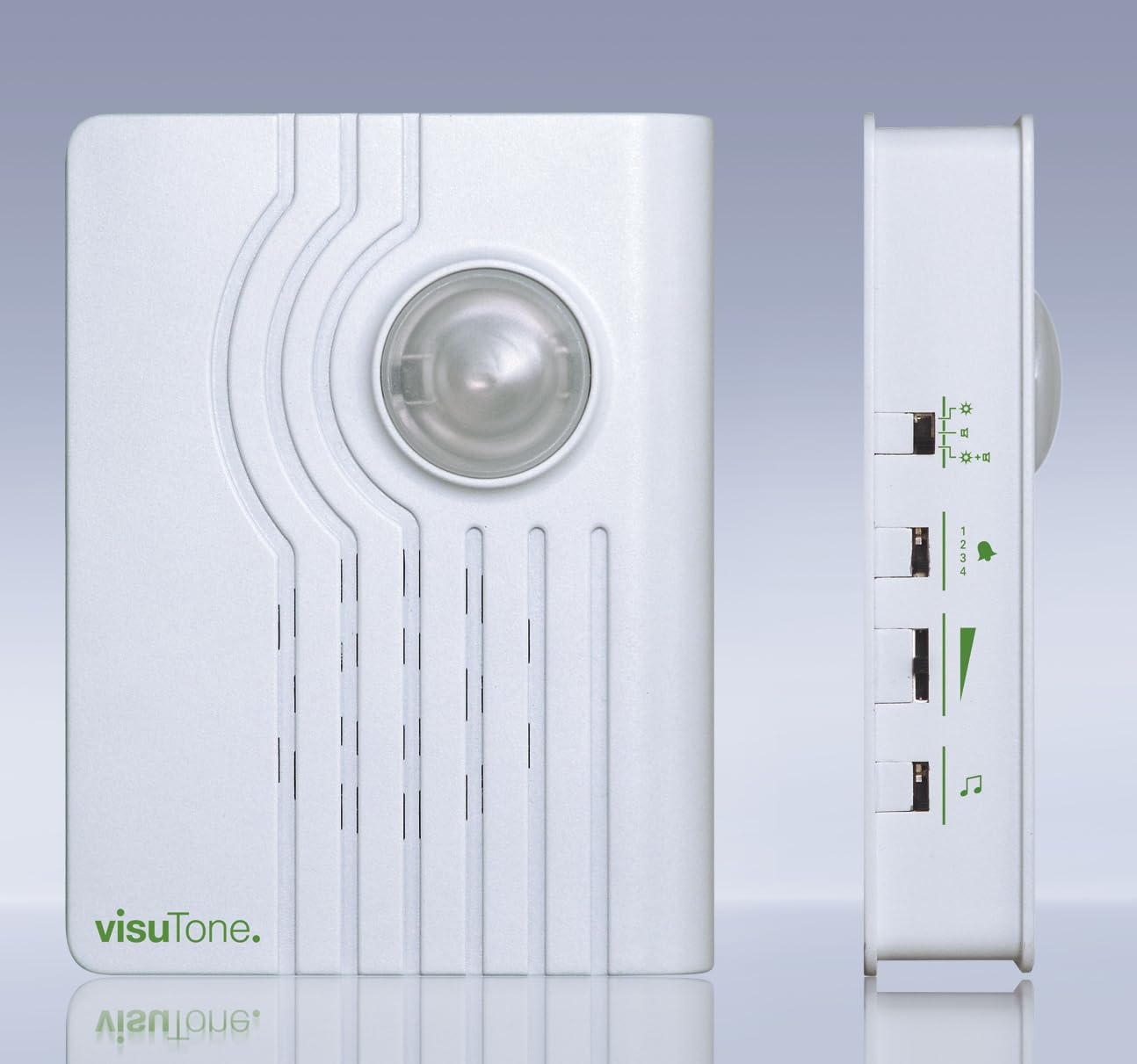 Humantechnik visuTone – Signal Lumineux téléphone & Sonnette avec Flash Puissant et Alarme sonore, idéal pour malentendants