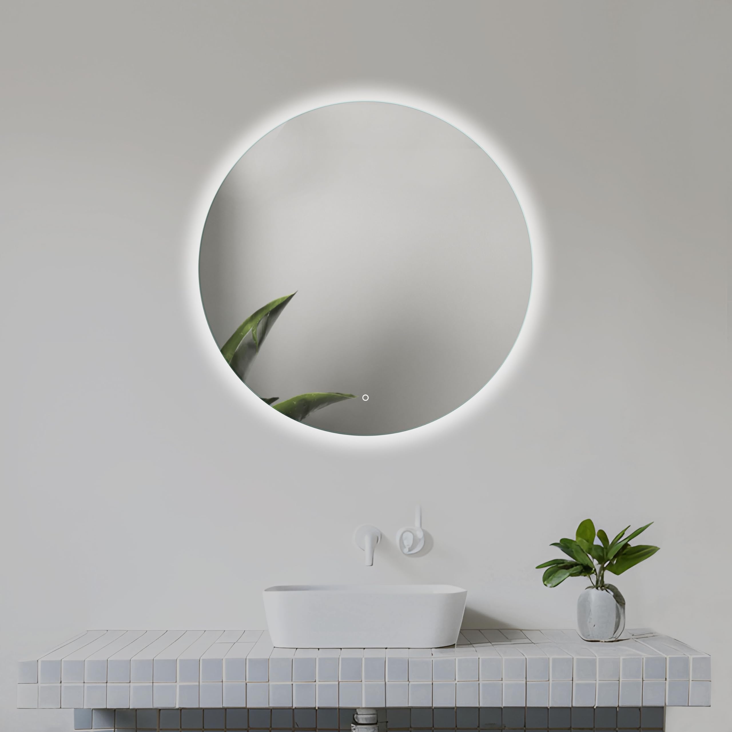 Miroir De Salle De Bain LED 30x50 Cm - Éclairage Intégré, étanche IP65, Alimentation USB 5V - Installation Murale Verticale Ou Horizontale