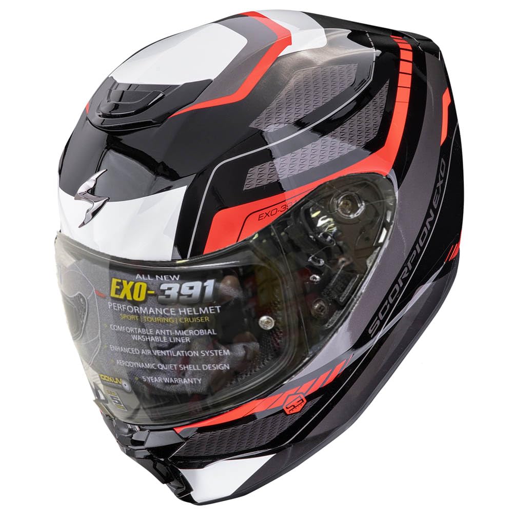 Scorpion Exo-391 Neo Rojo | Casco de Moto Integral Unisex Hombre y Mujer Homologado ECE 22.06