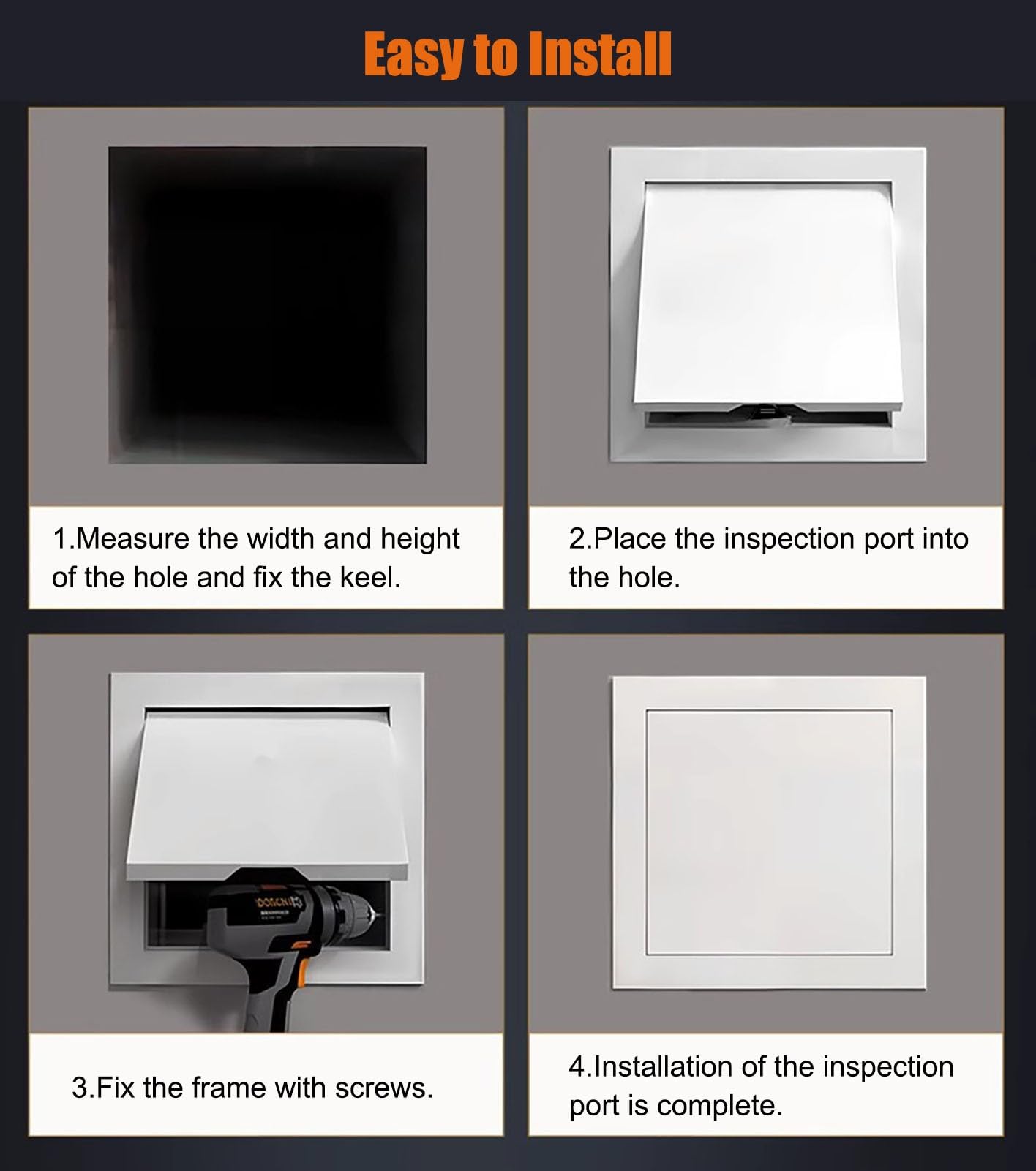 Panel de acceso de fontanería de aluminio, rejilla de ventilación de doble puerta para inspección de pared, 65 x 80 cm, ideal para acceso y mantenimiento ocultos de cables eléctricos