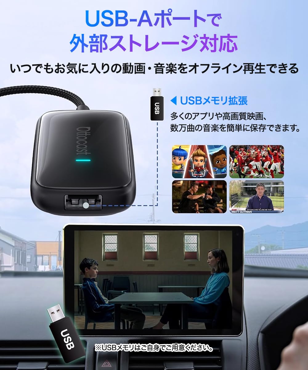 Amazon.co.jp: 【有線CarPlay搭載車専用｜正規品】OTTOCAST オット