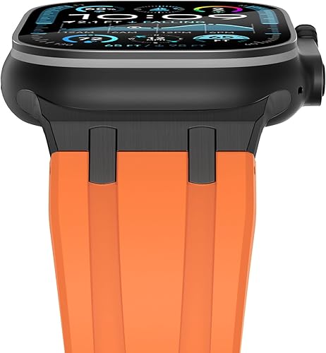 NewWays Correa para Apple Watch Ultra Band de 1.929 in, 1.772 in, 1.732 in, 1.654 in, 1.614 in, 1.575 in, 1.496 in, para hombres, correa de goma de