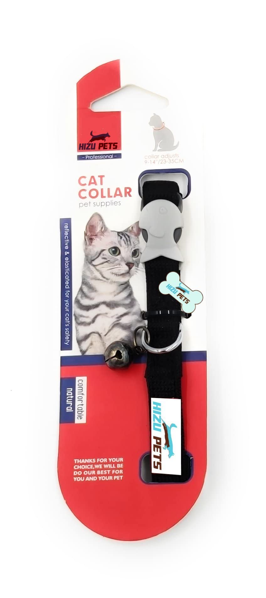 HIZU PETS Breakaway Cat Collar with Bell, Adjustable Cat Collars Cute Kitty Safety Collars Kitty Collar 1 Piece (Black) (B0BZ4NRT4P) Amazon Price History, Amazon Price Tracker