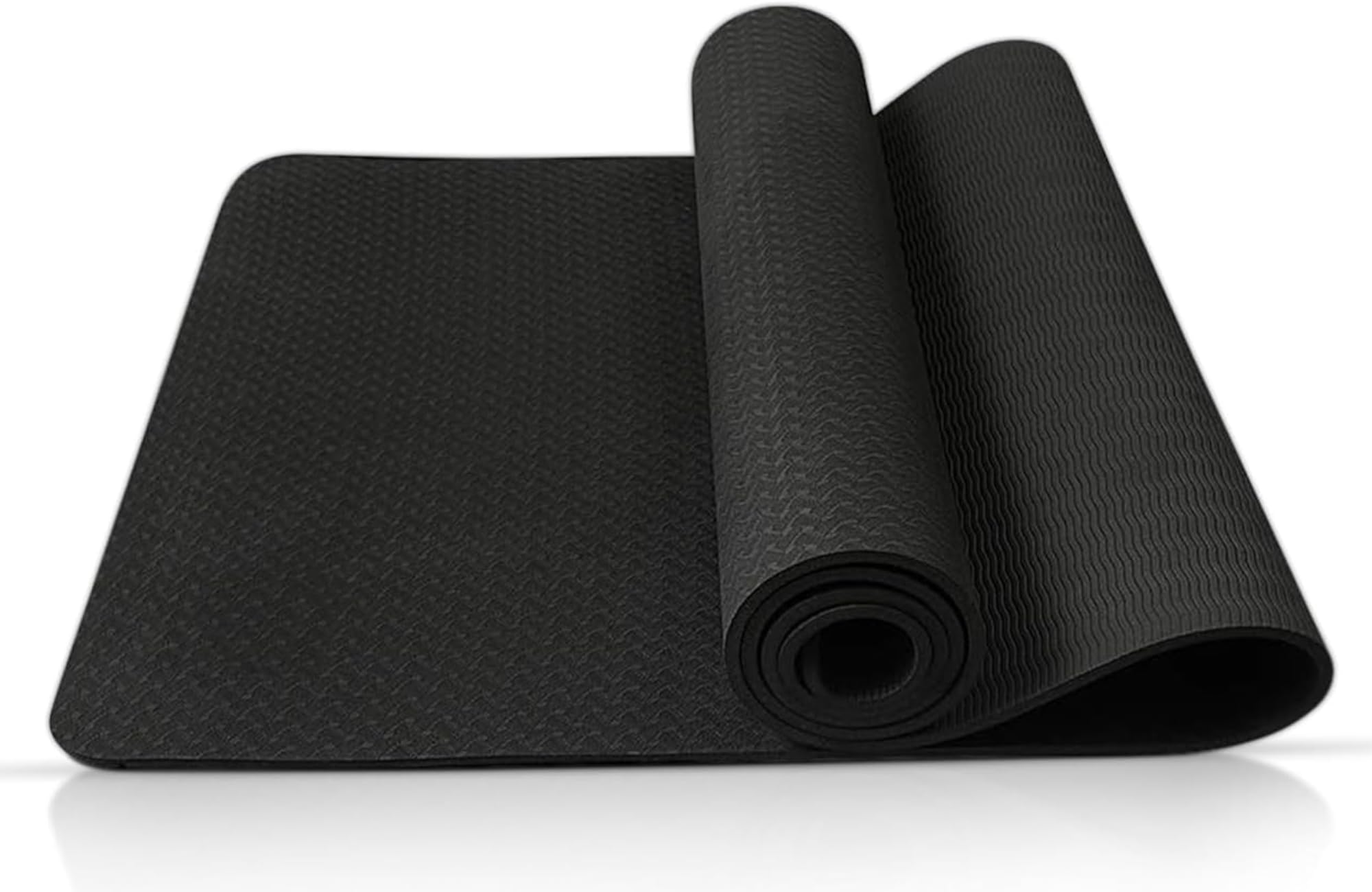 6mm Thick Non-Slip Yoga Mat for Women & Men - 72"L x 24"W Large Exercise Mat for Home Workouts, Black, 183 cm x 61 cm