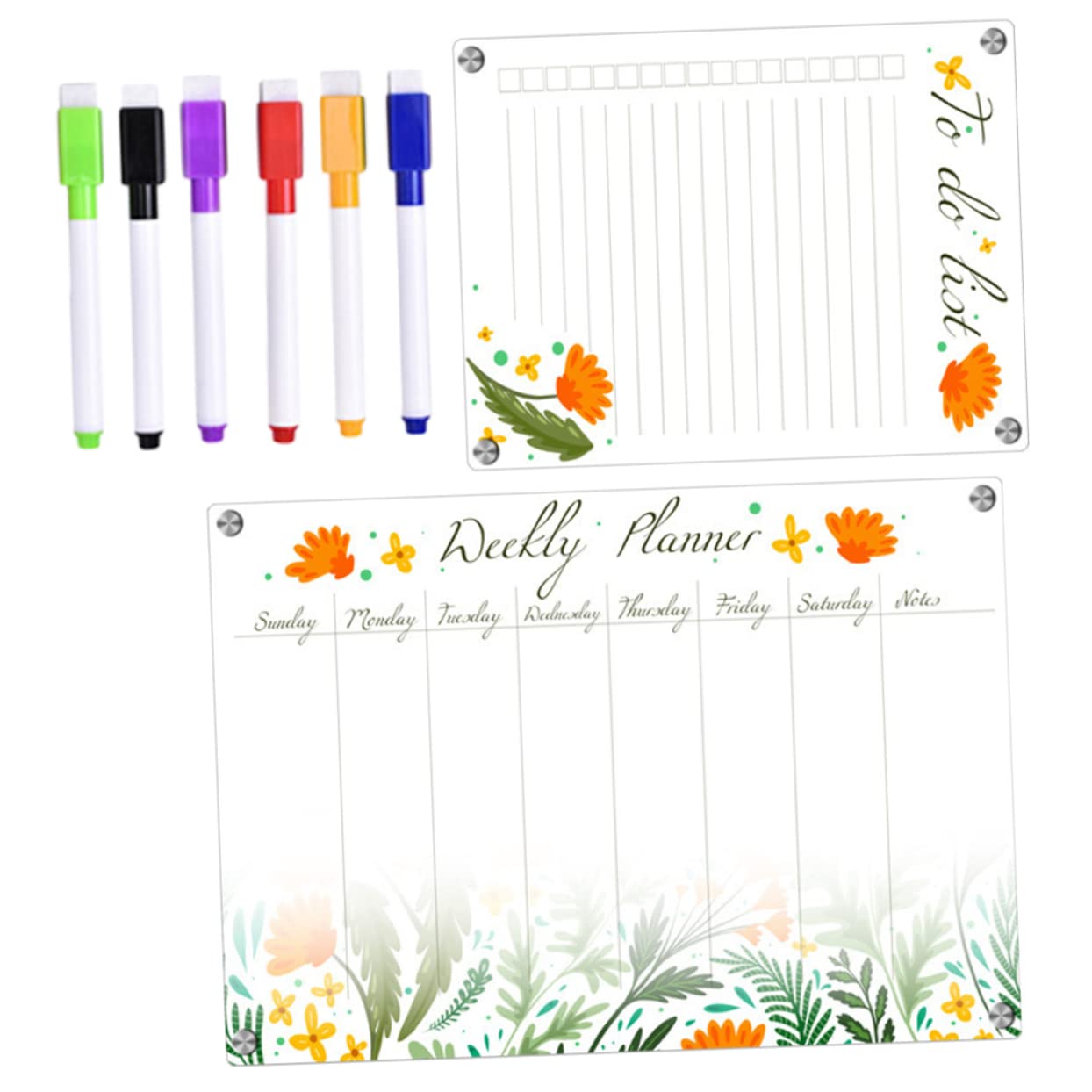 OSALADI Lavagna Magnetica Trasparente Per Frigorifero Planner Cancellabile Secco Riutilizzabile Per Note e Promemoria Calendario Settimanale Organizer Per Casa e Ufficio