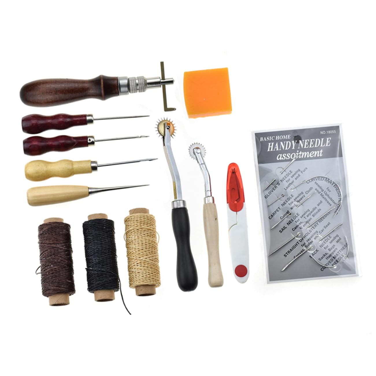 Balacoo DIY Leather Craft Tools Leather Stitching Kit Saddle Making kit Manual Leather Working kit Leather kit Leather Tooling 1 Set