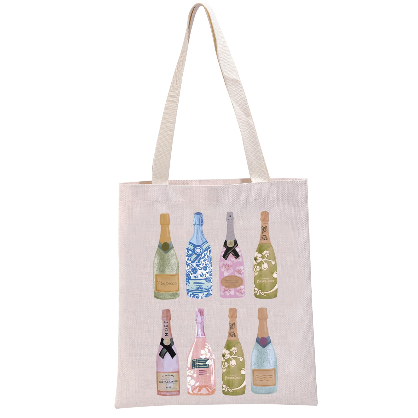 WCGXKO Funny Champagne Lover Gift Home Bar Merch Themed Flour Sack Tote Shopping Bag (Moet)