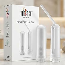 Portable Handheld Bidet | 1-year Warranty | Travel, Baby, Female & Elderly Use | Dual Speed Modes | 180° Adjustable Nozzle | IPX6 Waterproof | 1-Min Timer | ABS Build (White)