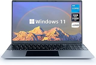 Laptop, 15.6" 1080P High Performance, Quad-Core Intel N5095 Processors 12GB DDR4 512GB SSD, Windows 11 Traditional Laptop Computer, Long Battery Life, 2.4G/5G WiFi,Bluetooth 4.2