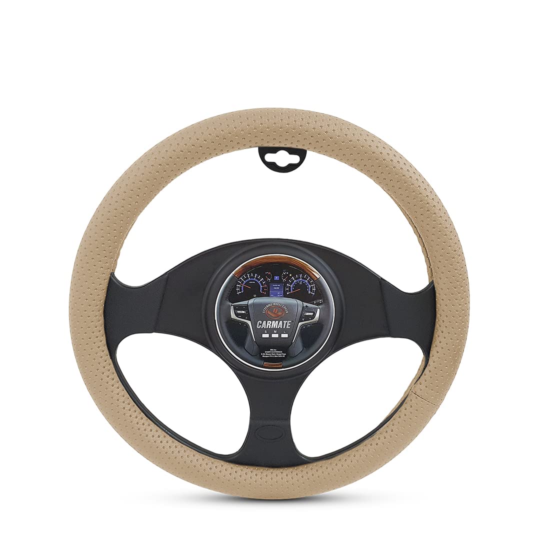 CARMATE Car Steering Cover Super Grip 118 Compatible with Mahindra KUV 100 - Medium Beige-image-38