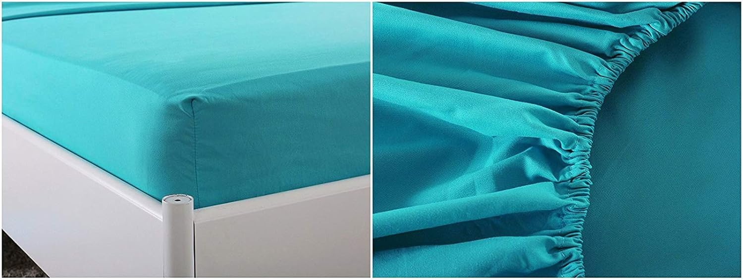HollyHOME 1500 Soft Brushed Microfiber Bed Sheet Set, 4 Pieces Twin Size Sheets, Teal