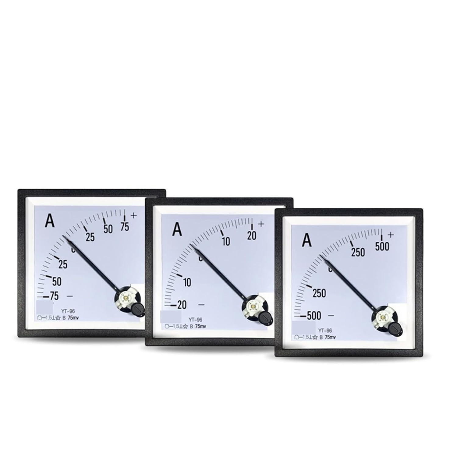 CP96 Positive and Negative Ammeter 75mv Input Two-Way 50A 100A 200A±DC Pointer SQ96 DH96 1Pcs(-800A to 800A 75mV)