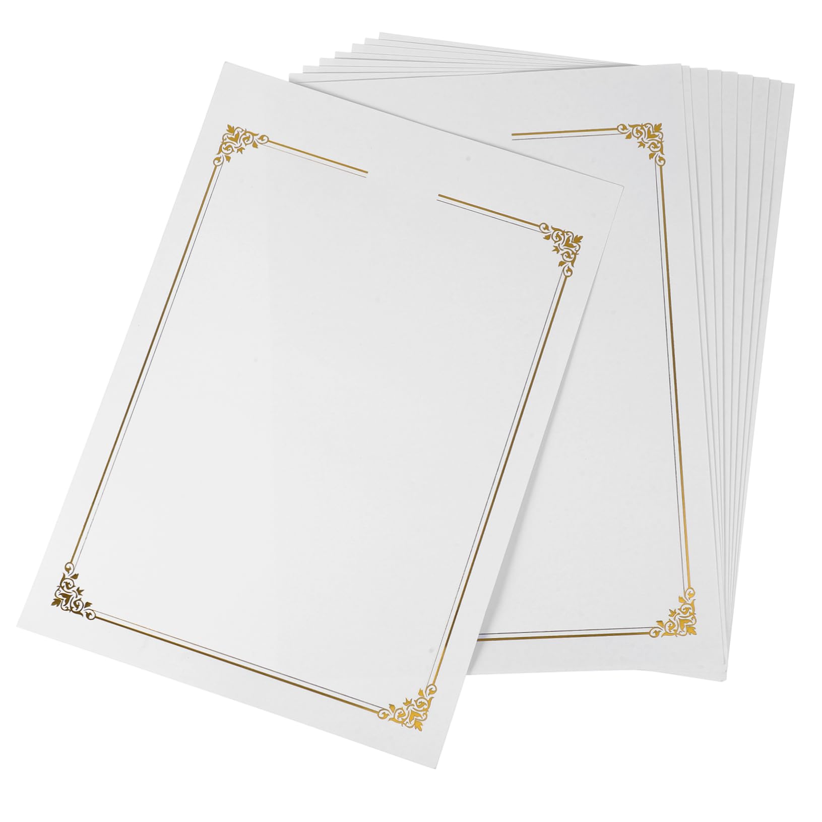 30 Piezas Papel para Certificados con Borde Cartulina Resistente con Lámina Dorada Diseño para Impresión Papel de Reconocimiento para Premios Académicos y Formación Profesional