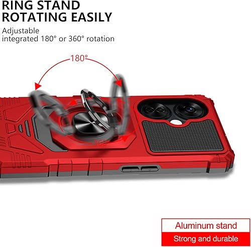 Vista 4 de Ailiber Funda para teléfono OnePlus Nord N30, OnePlus N30 con protector de pantalla de vidrio templado, soporte de anillo para montaje magnético