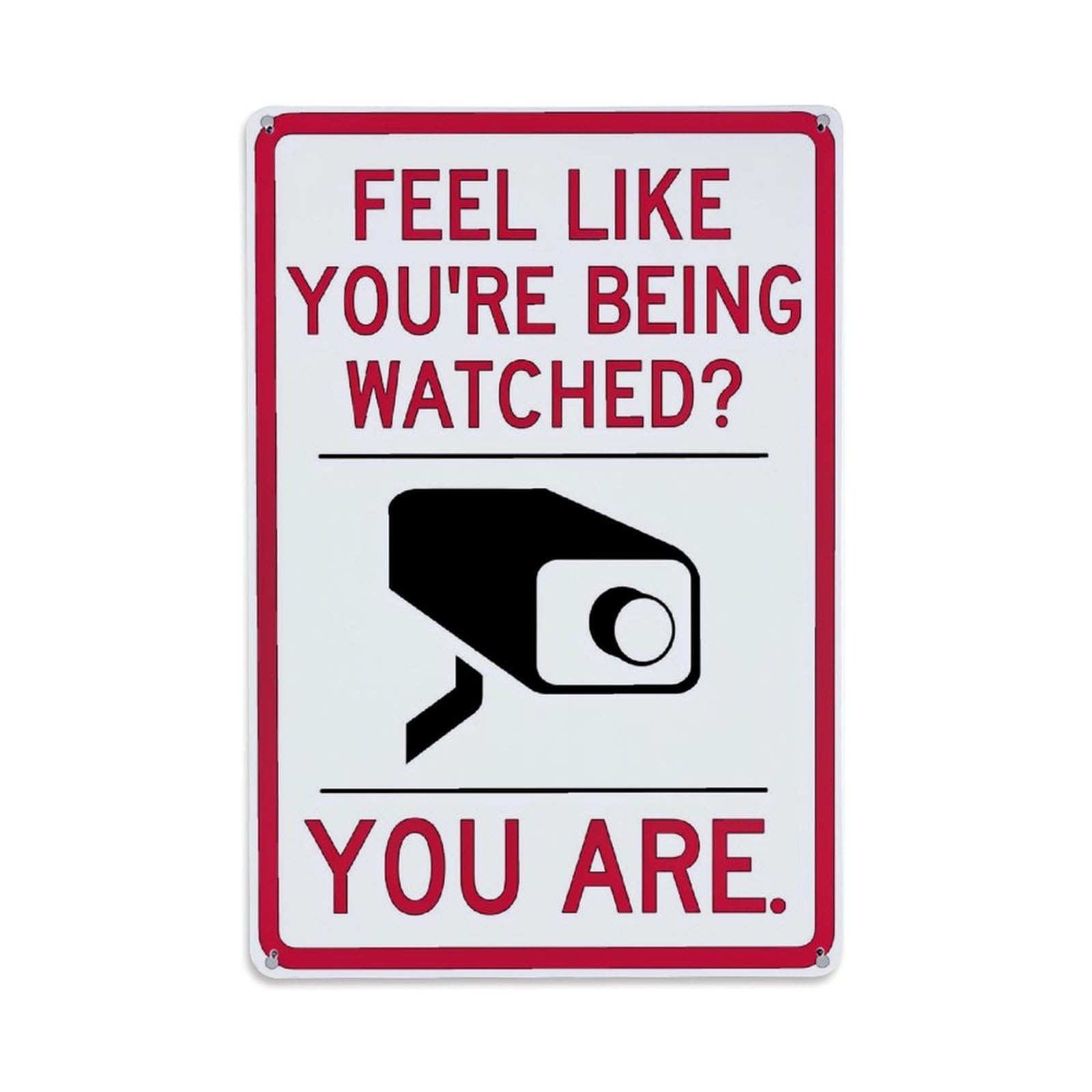 Jdfenggu Vintage Feel Like You're Being Watched You Are Retro Metal Tin Sign, Decor Art Poster For Bar, Home, Man Cave, Kitchen, Laundry Room Gift 8X12inch