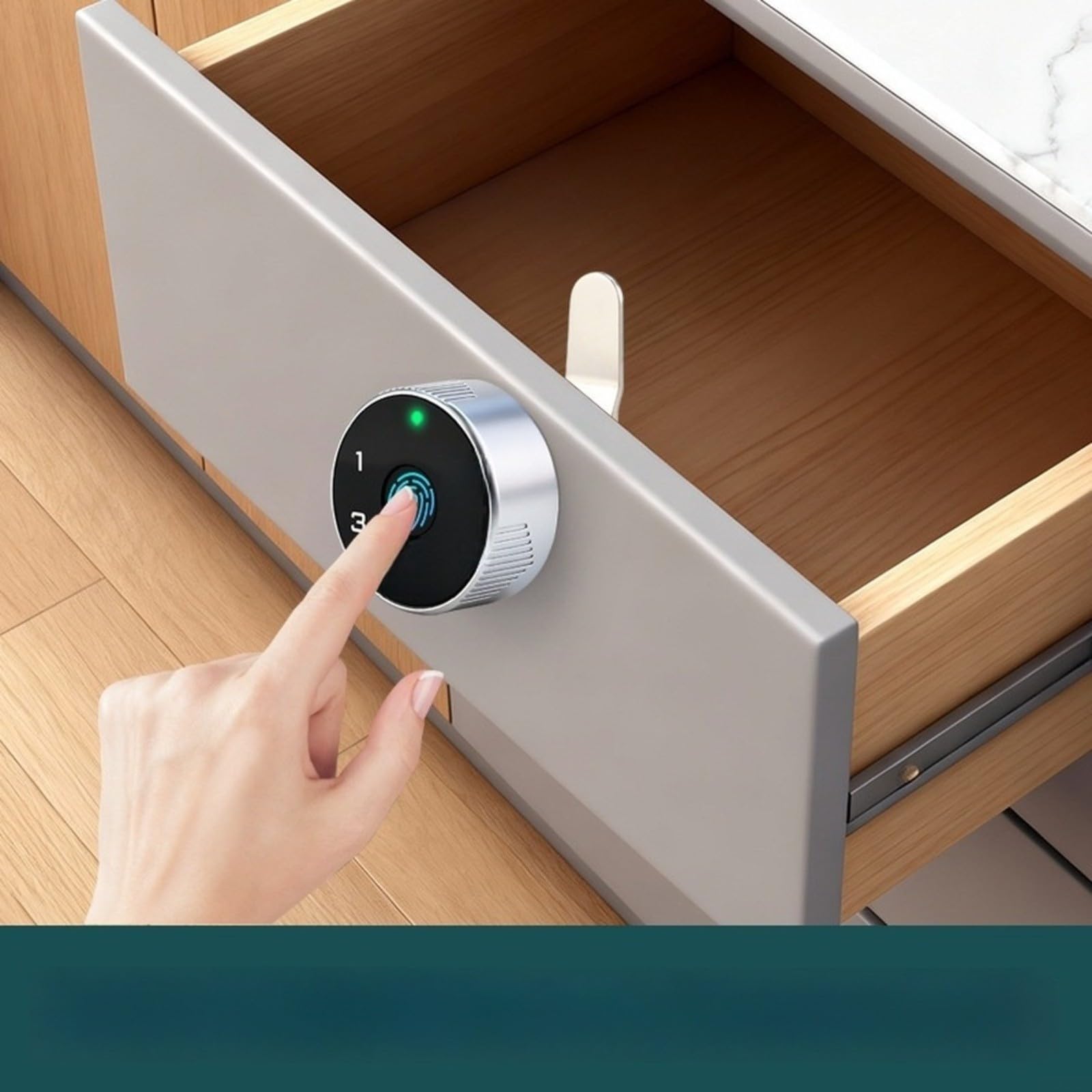 Serrure de porte à empreintes digitales avec écran tactile, serrure électronique sans fil pour tiroir, serrure de sécurité en alliage de zinc prenant en charge 50 empreintes digitales et