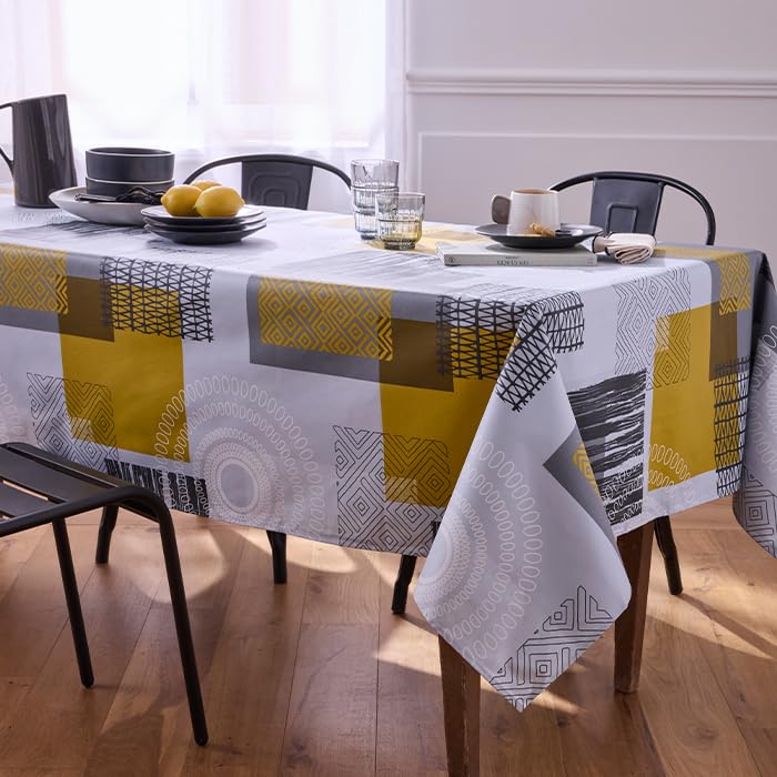 Nydel Magic Ethnic - Water-Repellent Cotton Tablecloth Rectangle: 160 x 250 cm, Granite, 98.4 x 63 inch (Rectangular) - Image 2