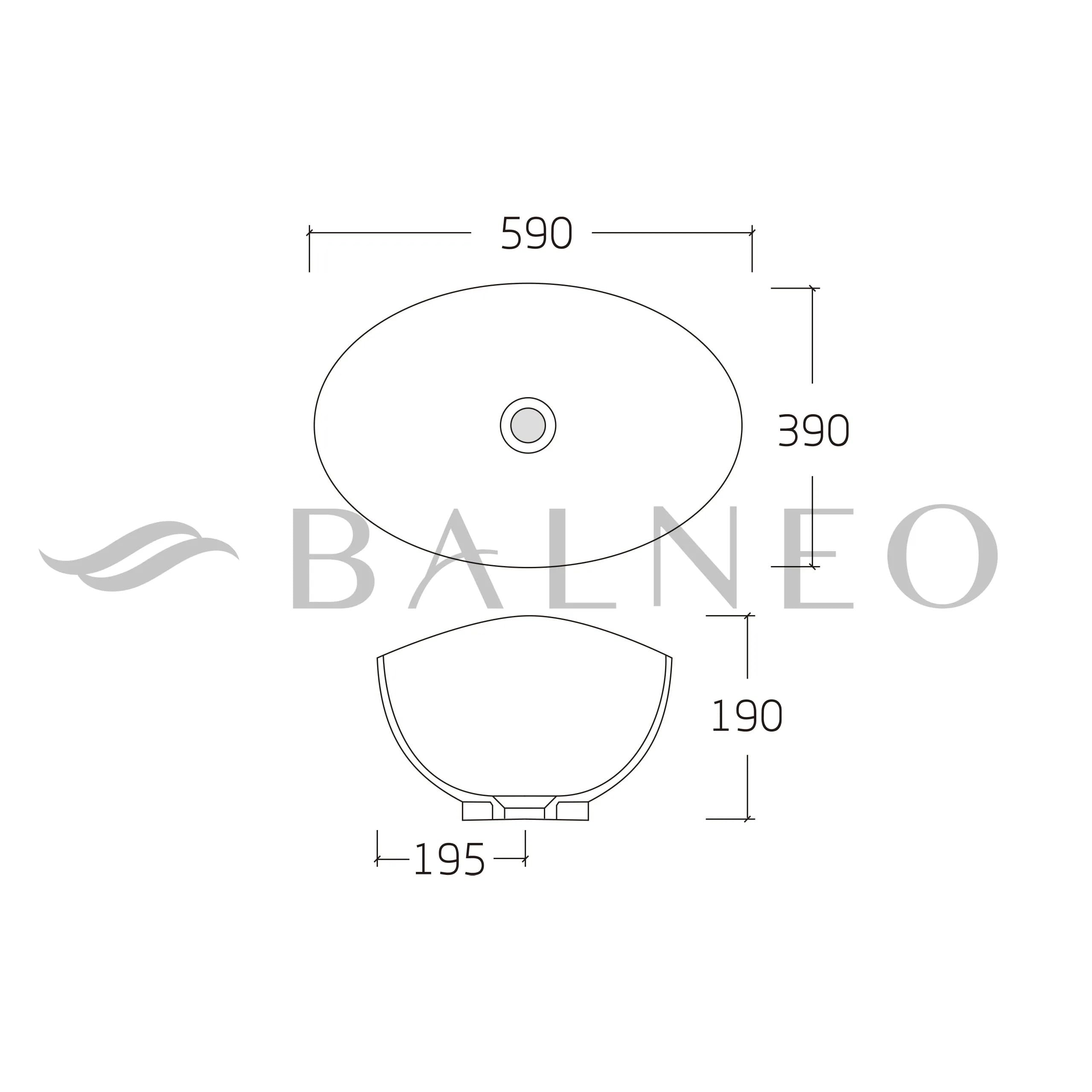 ZERRA Lavabo Sobre Encimera Rectangular 59x39 cm con Orificio para Grifo, Moderno y Resistente a Químicos, Tacto Cálido, Blanco de Conglomerado