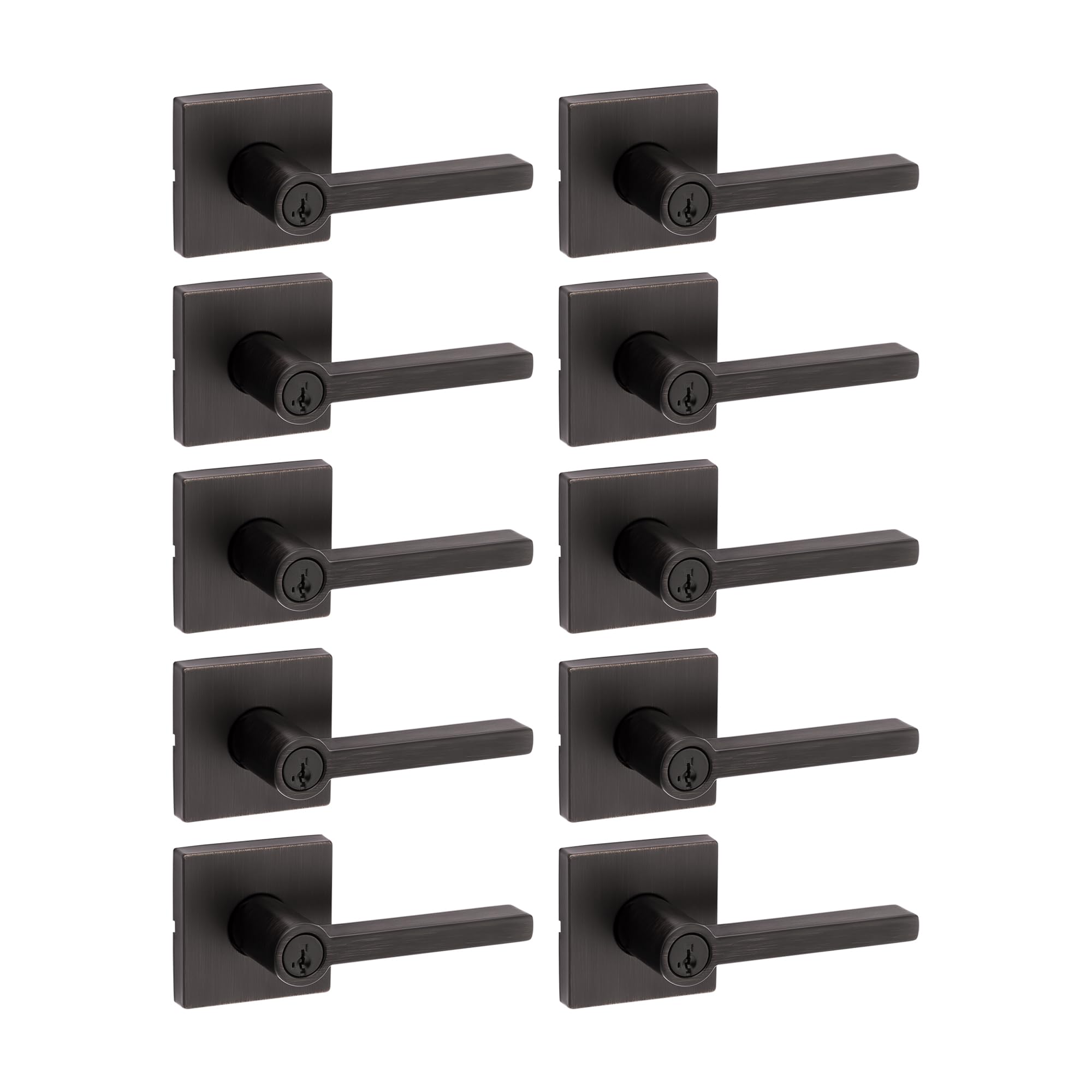 Kwikset Halifax Matte Black Door Lever - 4 Pack -14