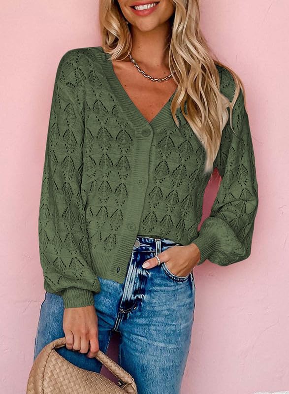 Dokotoo Women's Cardigan Sweaters 2025 Lightweight Fall Oufits Clothes Trendy Long Sleeve Crochet Tops Casual Jackets3