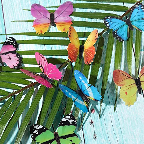 12 adhesivos de pared mariposas 3D rosa removibles miniatura 5