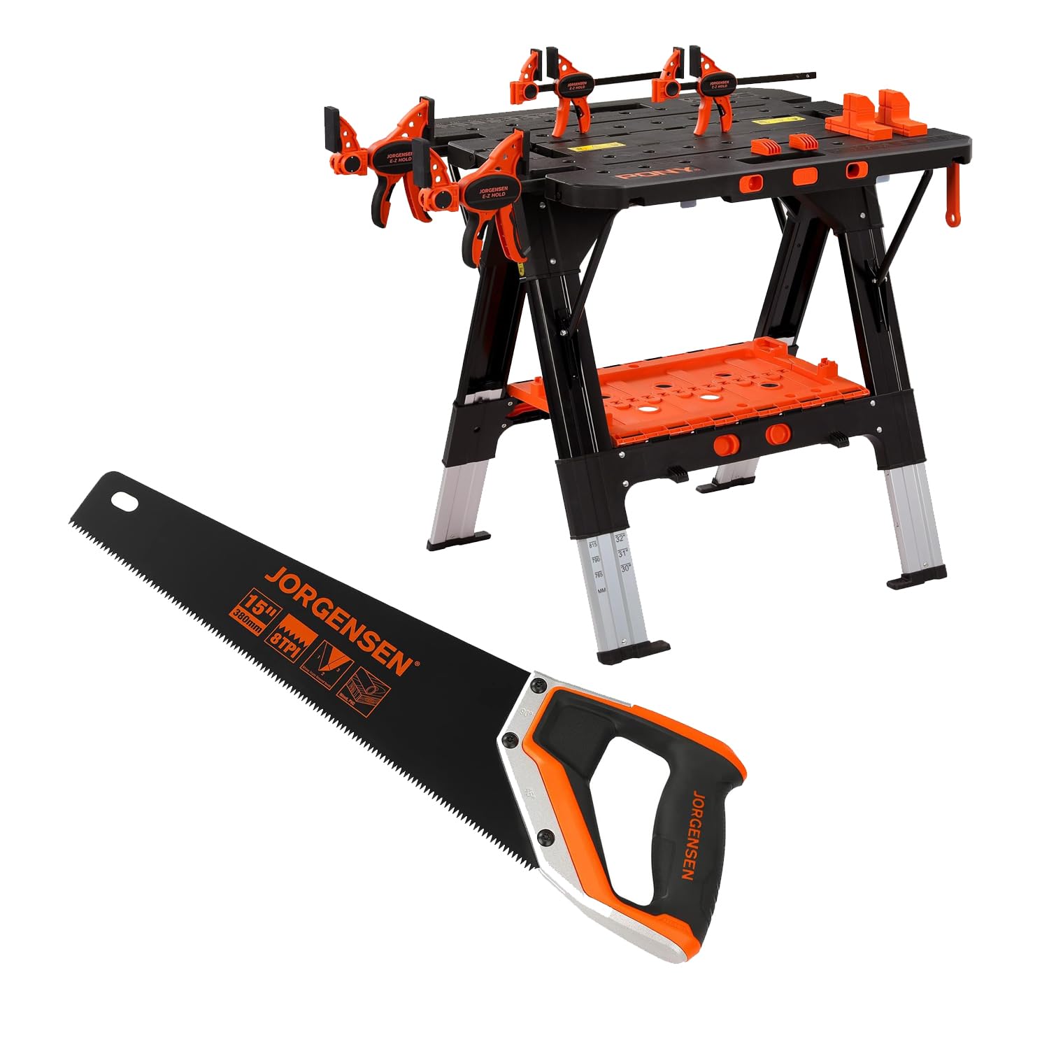 Amazon.com: PONY 2-in-1 Folding Workbench & Jorgensen 15” Hand Saw