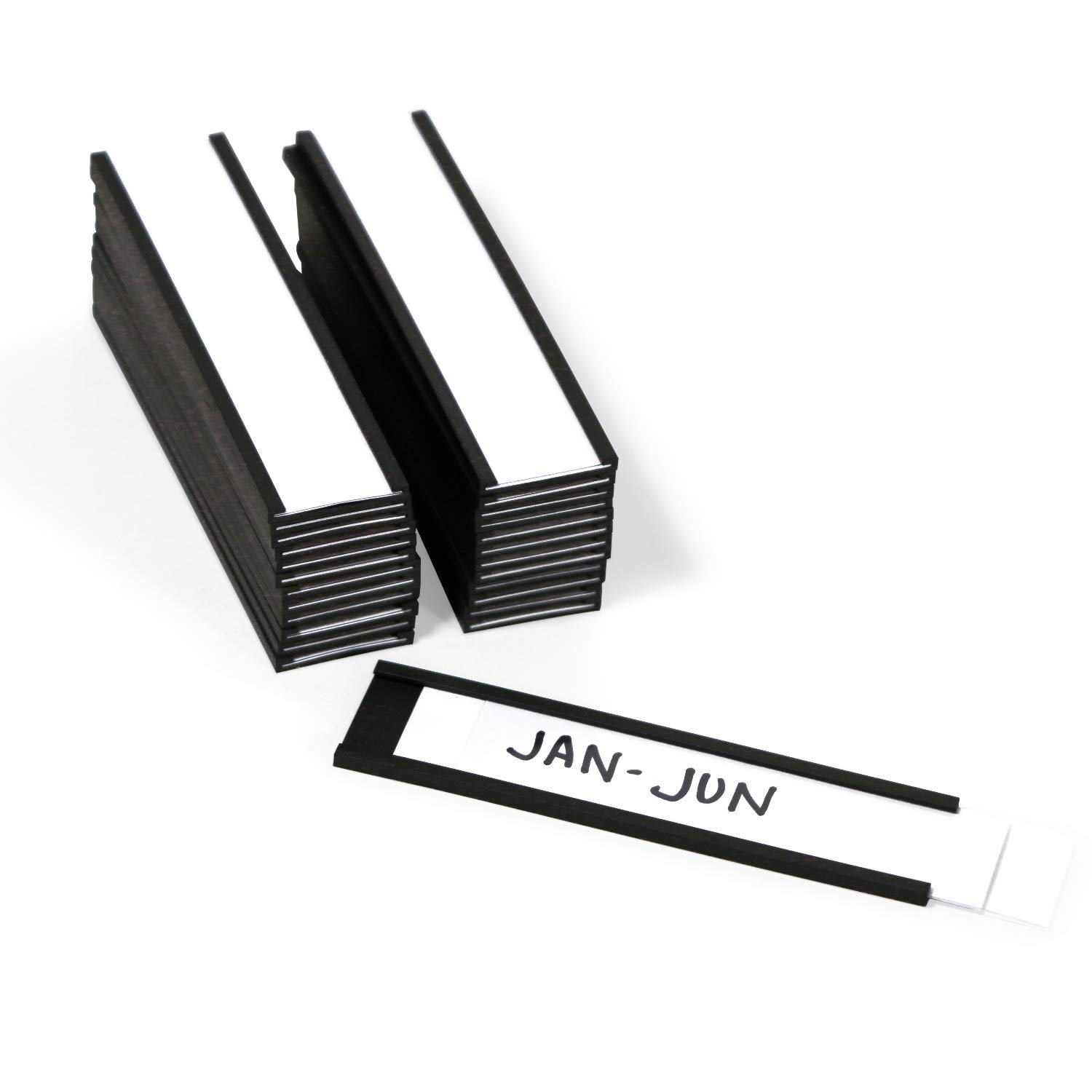 SmartSign Magnetic 'C' Channel Label Holders for Metal Racks and Shelves | 1" x 4" Pack of 25