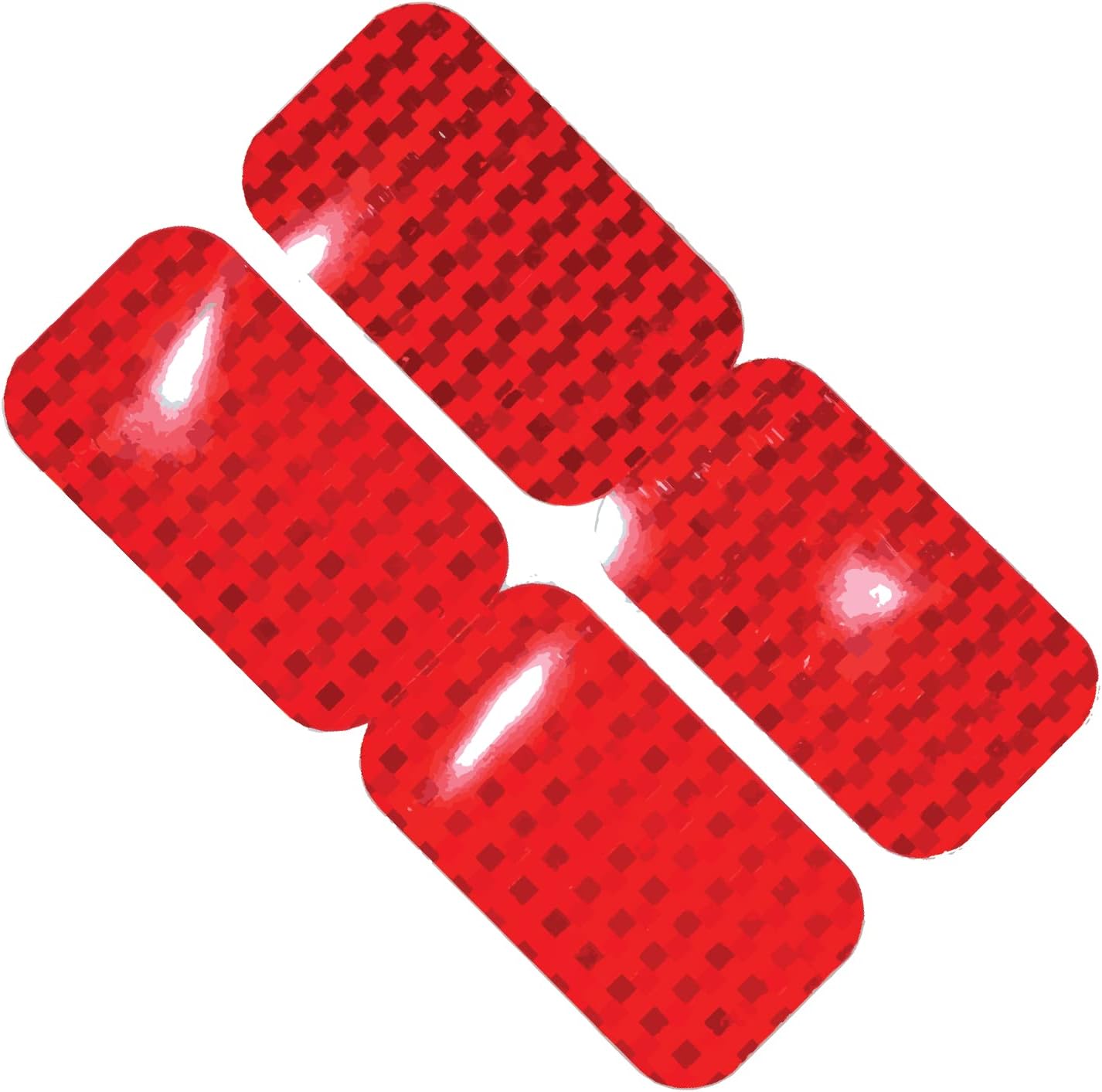 LiteMark DOT-SAE Red 2 Inch x 3.5 Inch High Reflective Prismatic Lenses with Durable Protective Transparent Layer for Safety and Increased Visibility (Pack of 4 Reflectors)