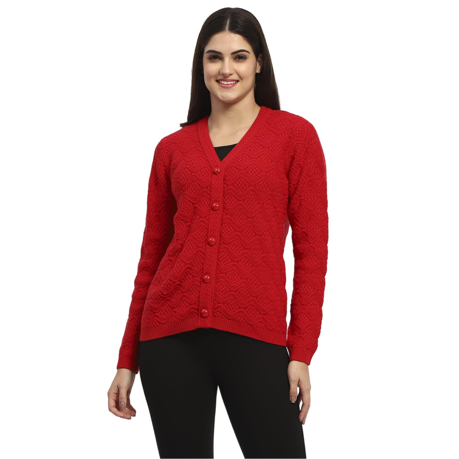 Button Down Cable Knit Cardigan